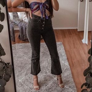 Madewell Black Cali Demi Boot Cropped High Rise Jeans